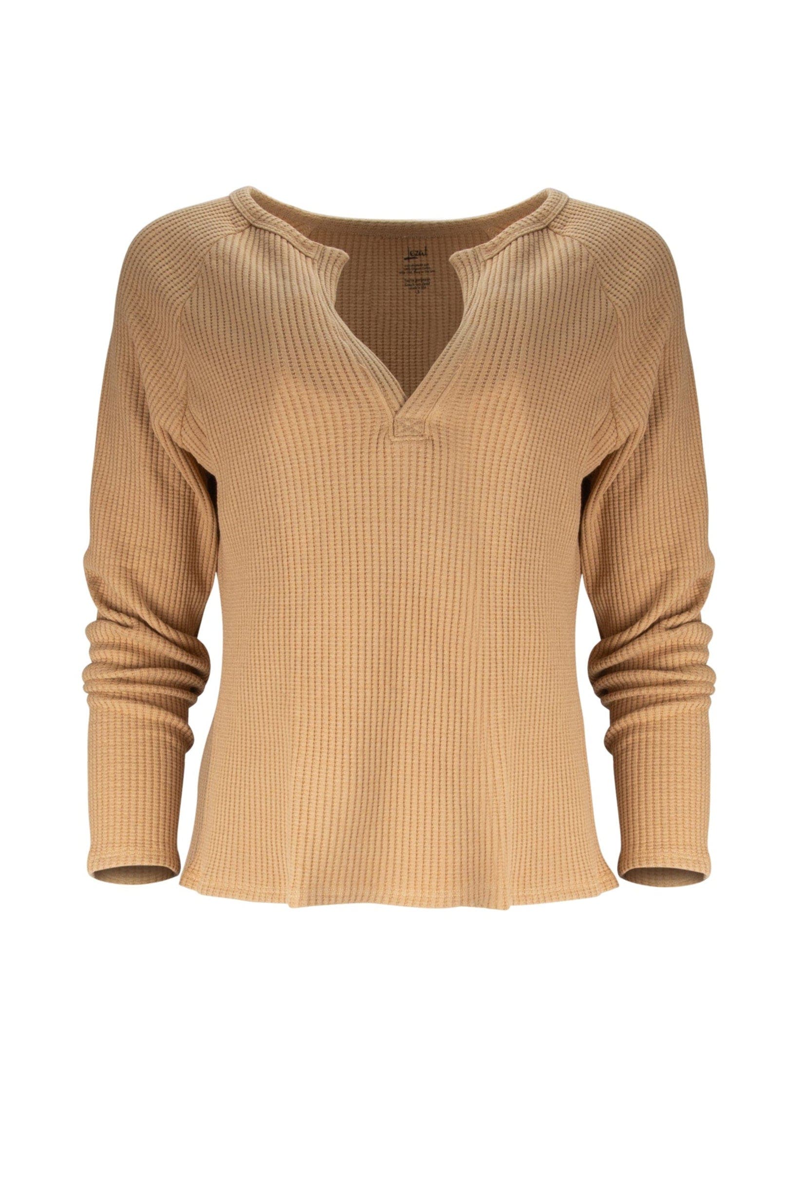 Jules Waffle Knit Organic Cotton V-Neck Pullover