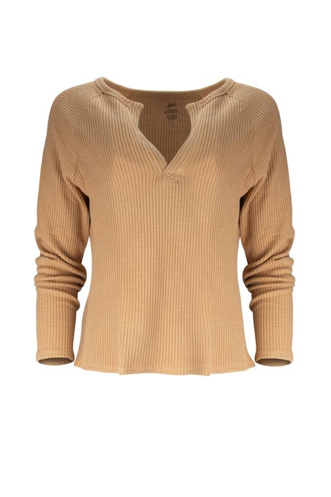Lezat Jules Waffle Knit Organic Cotton V-Neck Pullover