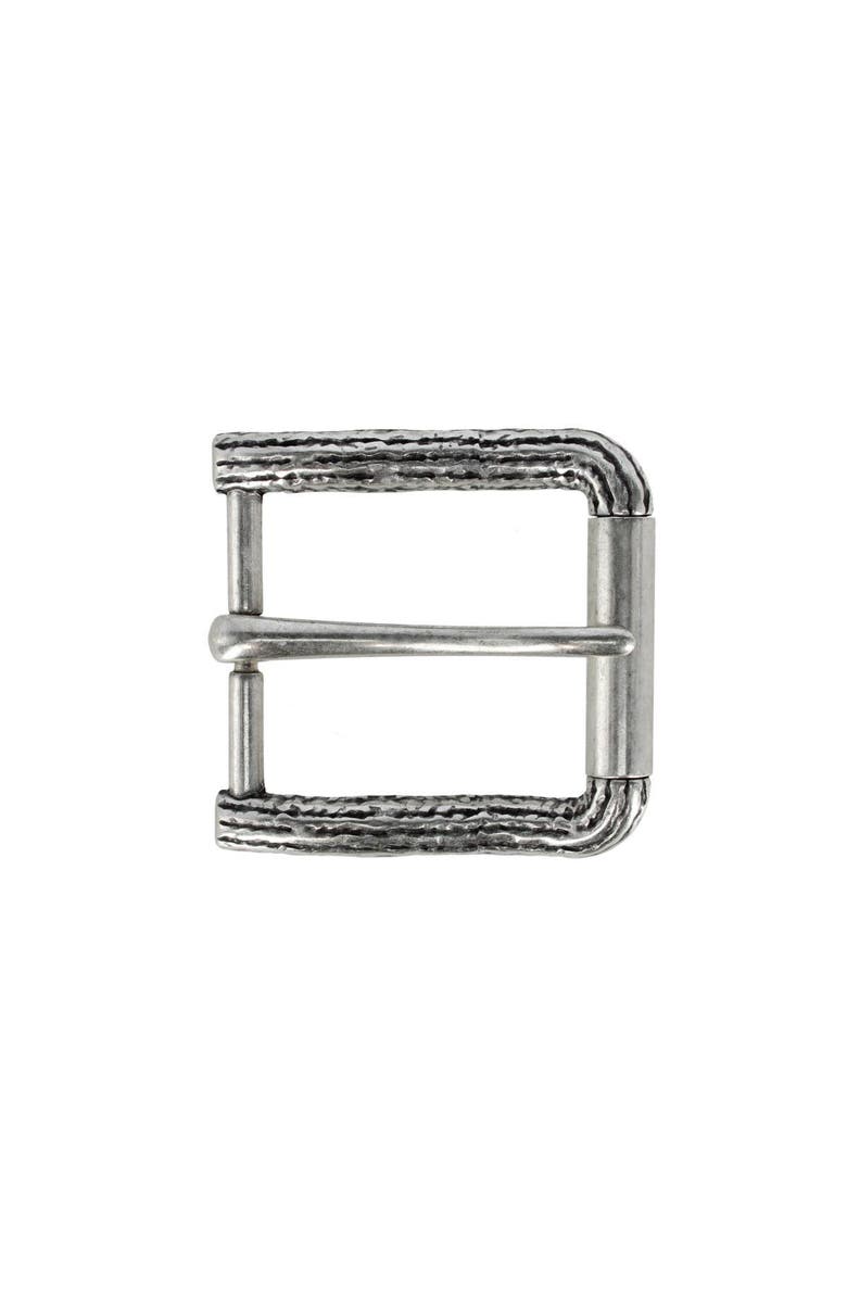 Trafalgar 35mm Italian Solid Brass Wooden Branch Inspired Arched Harness Belt Buckle, Main, color, English Silver