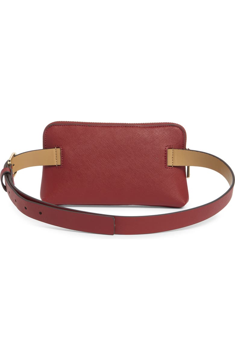 Kate Spade New York saffiano top zip belt bag, Alternate, color, Deep Lipstick
