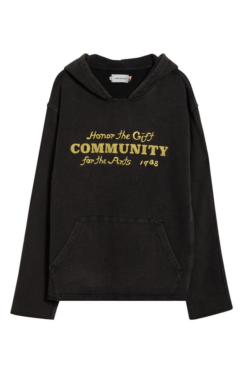 HONOR THE GIFT Vintage Embellished Hoodie, Alternate, color, Black