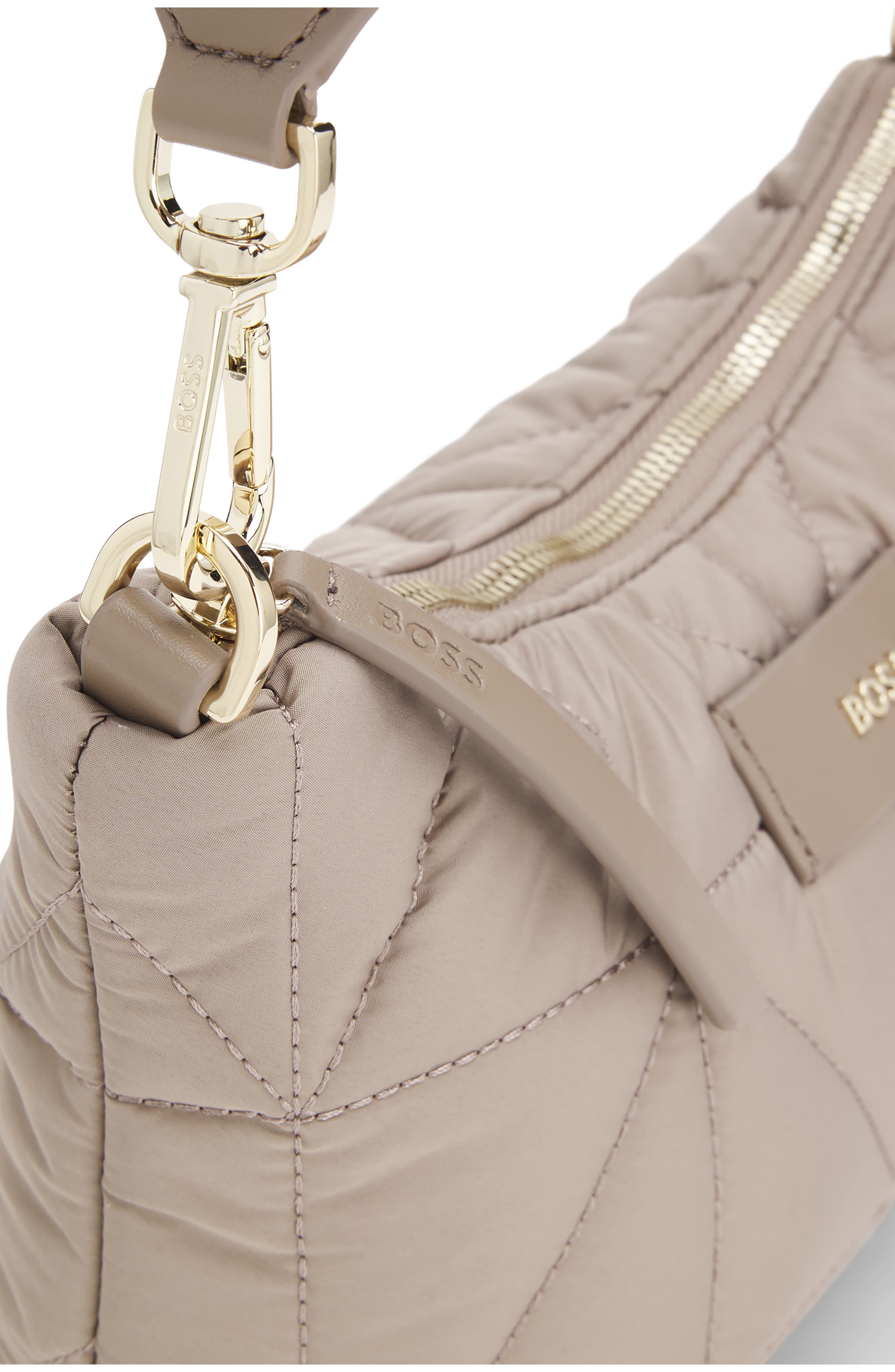 HUGO Palmah Quilted Crossbody Bag, Alternate, color, Open Brown