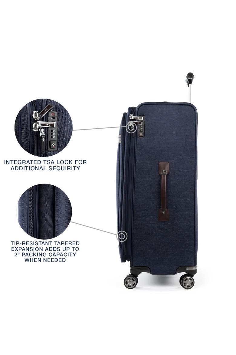Platinum Elite Softside Expandable 29" Large Checked Spinner Luggage, Alternate, color, True Navy Blue