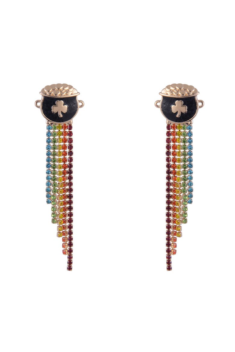 Pot Of Gold Earrings, Alternate, color, Green
