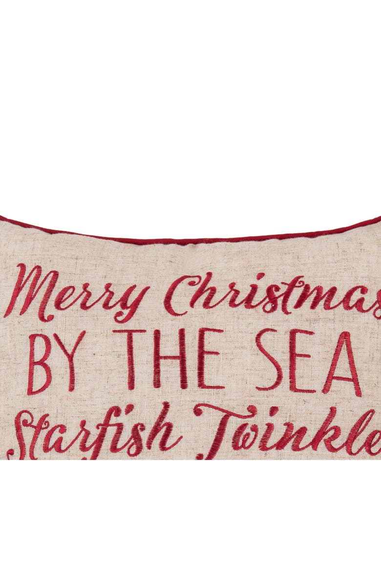C&F Home Starfish Twinkle Christmas Throw Pillow, 16" x 16", Alternate, color, Beige