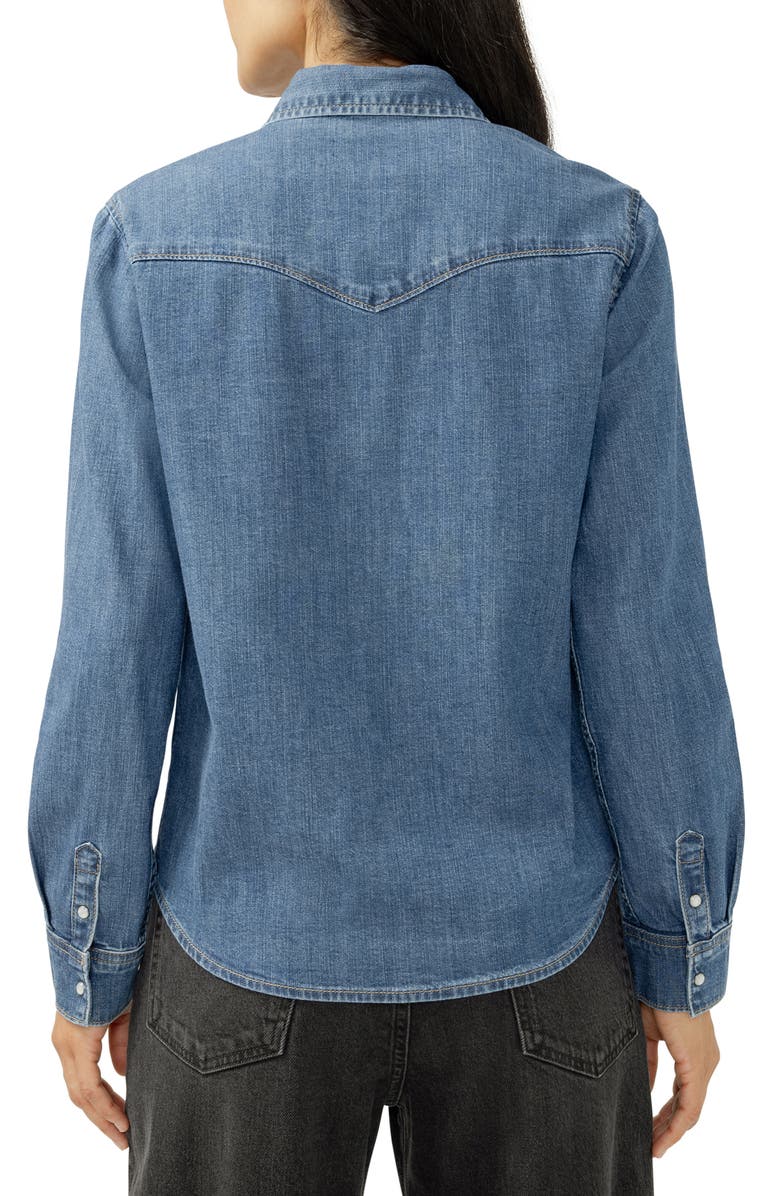 Silver Jeans Co. Western Denim Shirt, Alternate, color, Canary