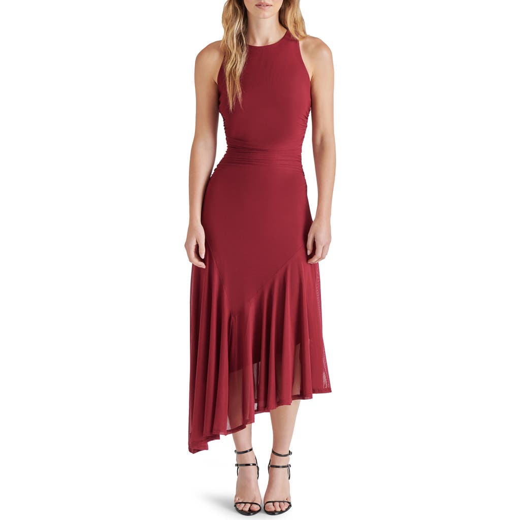 Steve Madden Laney Asymmetric Hem Dress In Red - Beet Red
