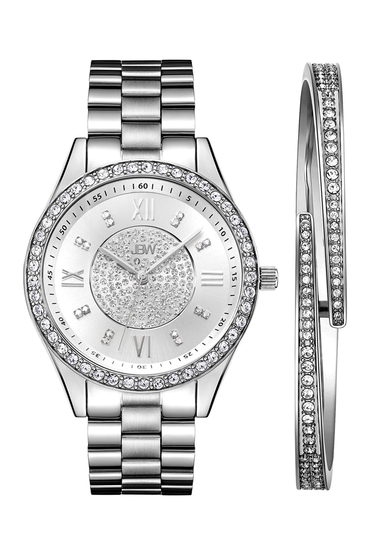 JBW Mondrian Diamond Bracelet Watch & Bangle Set, 37mm