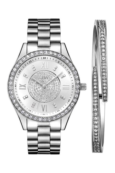 Mondrian Diamond Bracelet Watch & Bangle Set, 37mm
