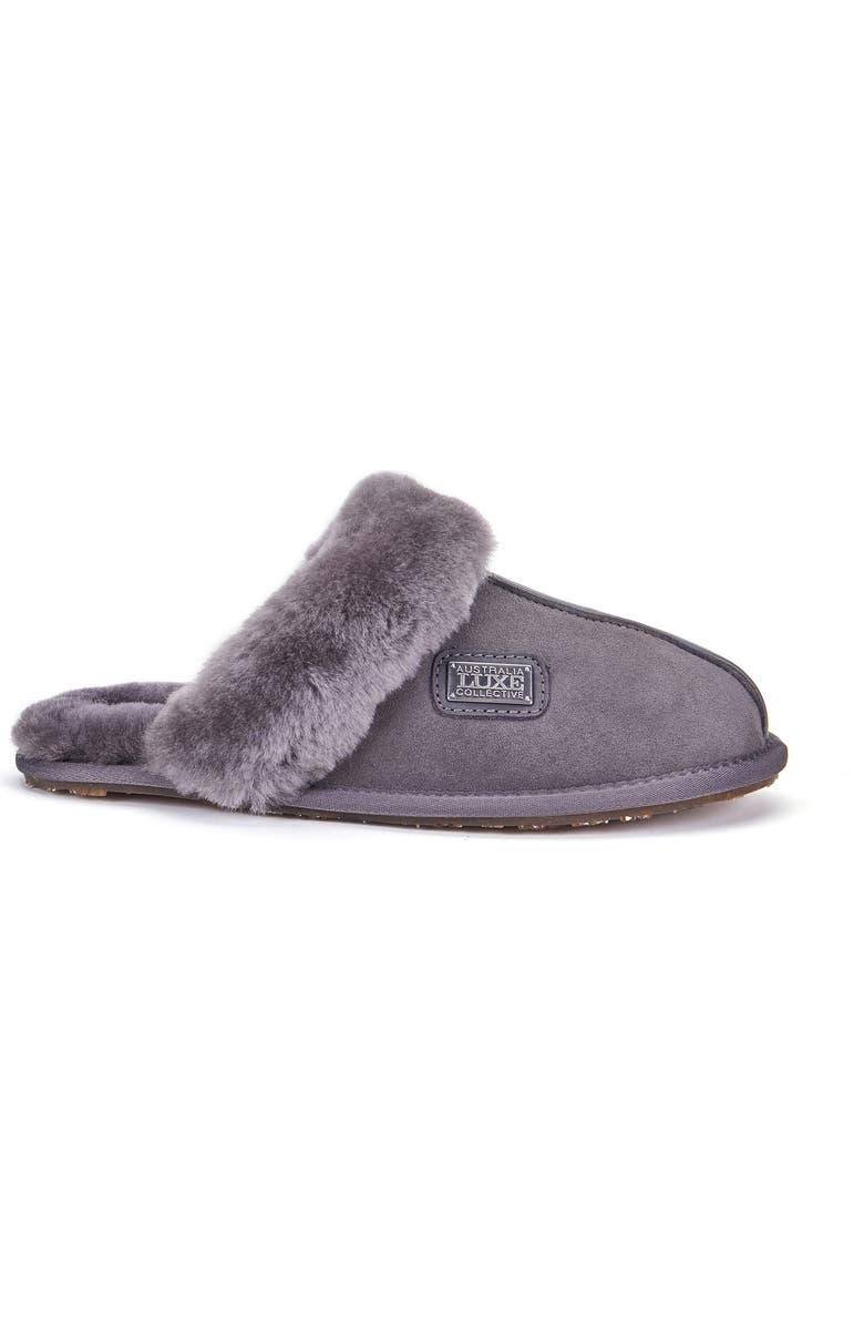 Australia Luxe Collective Genuine Shearling Mule Slipper, Alternate, color, Gray