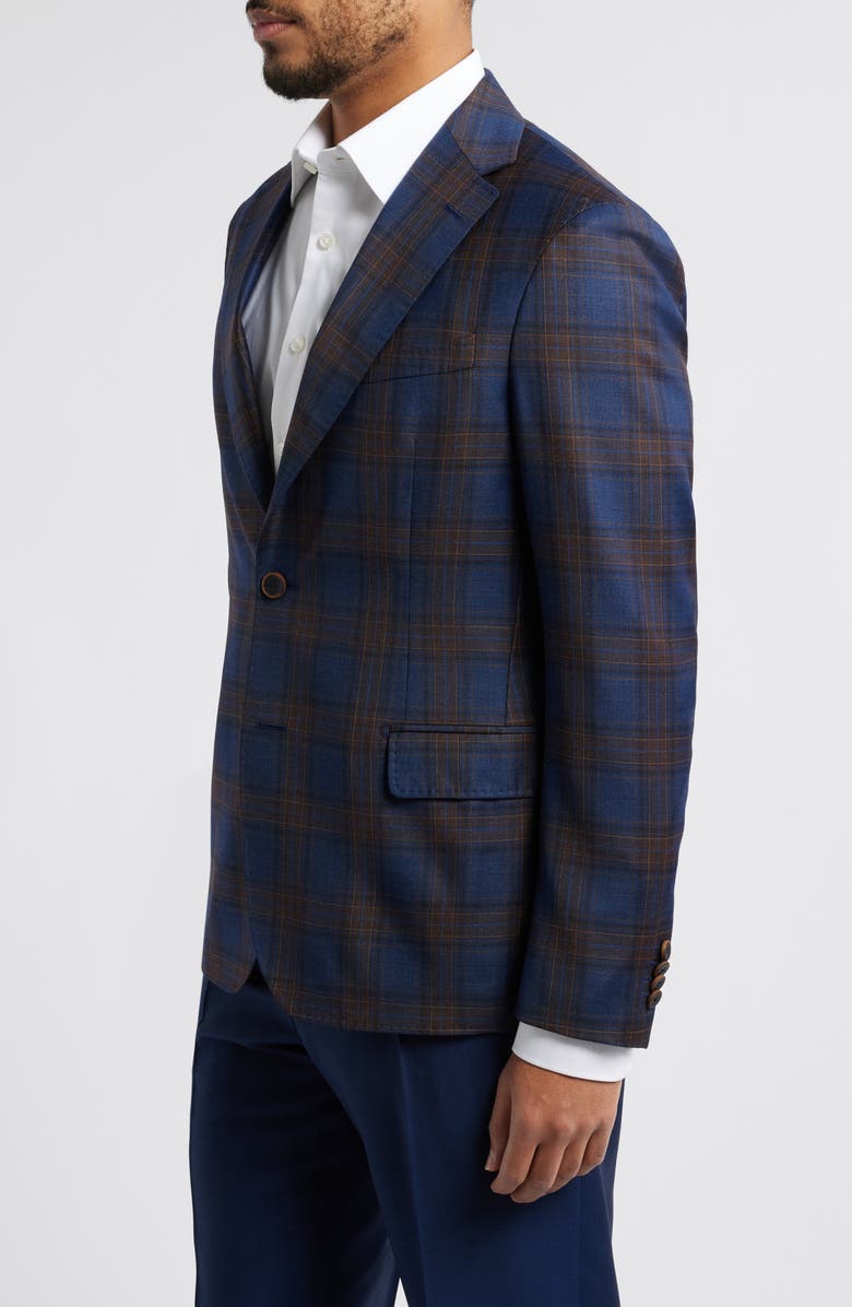 Zanella Thomas Plaid Stretch Wool Sport Coat, Alternate, color, 