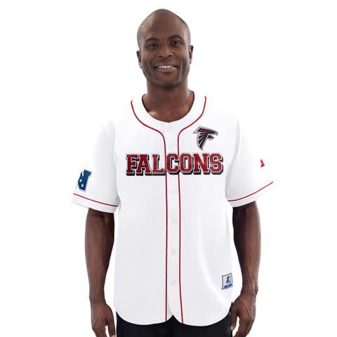 Men's Starter  White Atlanta Falcons Relay Full-Button Baseball Jersey