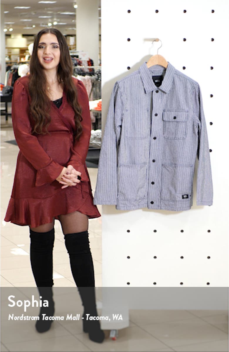 Stripe Drill Denim Chore Coat, sales video thumbnail
