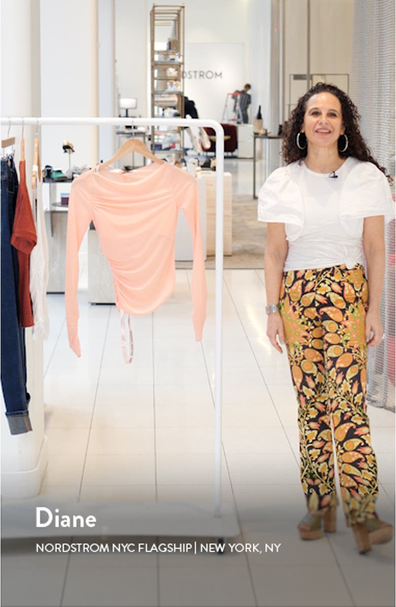 Floria Ruched Mesh Top, sales video thumbnail