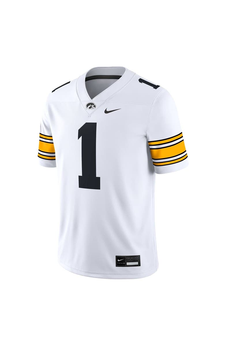 Nike Men's Nike #1 White Iowa Hawkeyes Game Jersey, Alternate, color, White