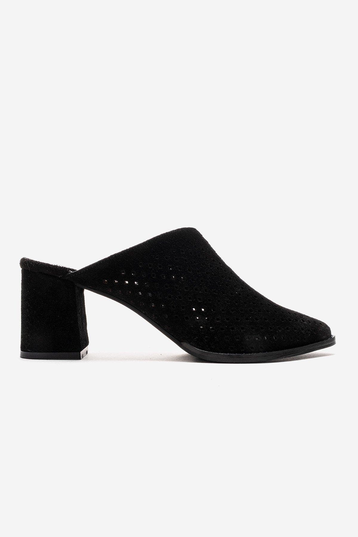 Toen Leather Block Heel Mule, Alternate, color, Black Suede