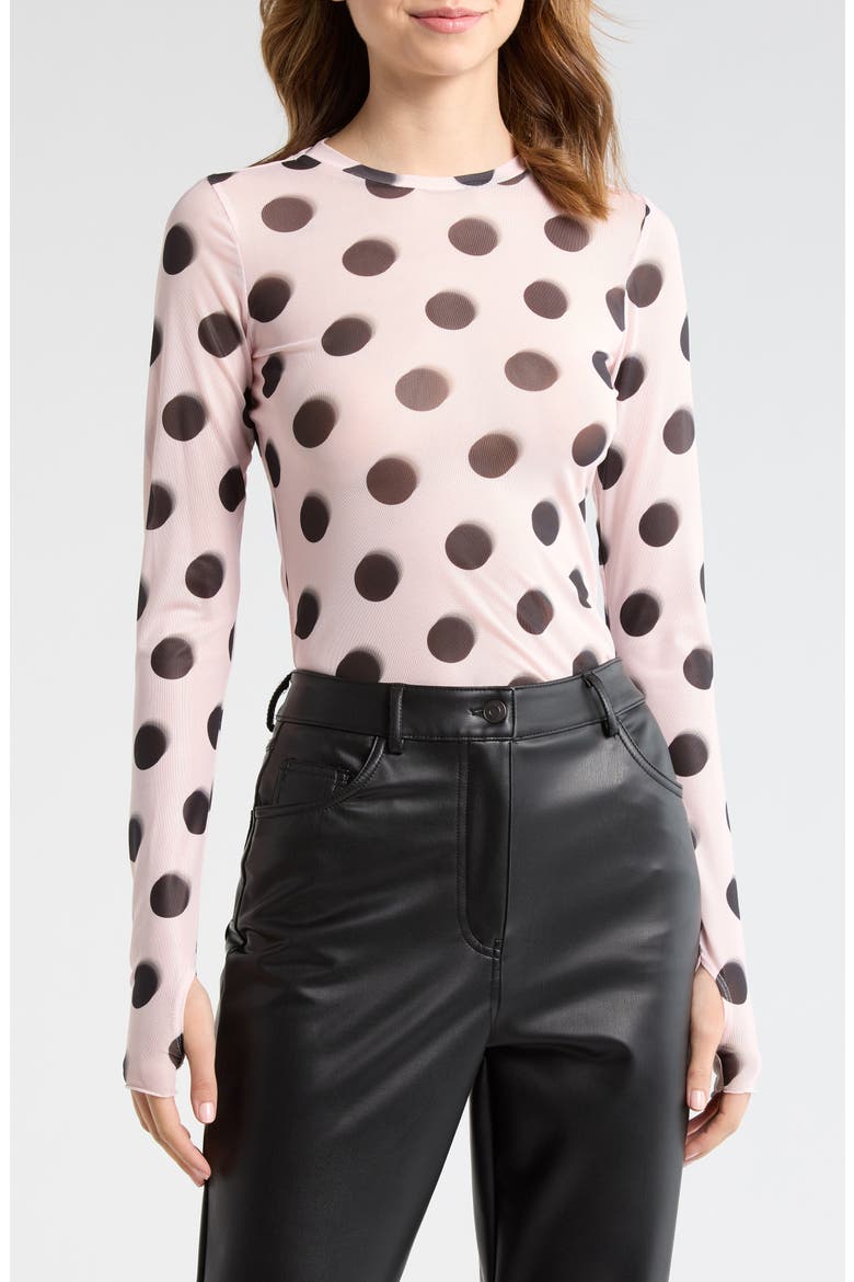 Kaylee Floral Mesh Top, Main, color, ROSE BLUR DOT