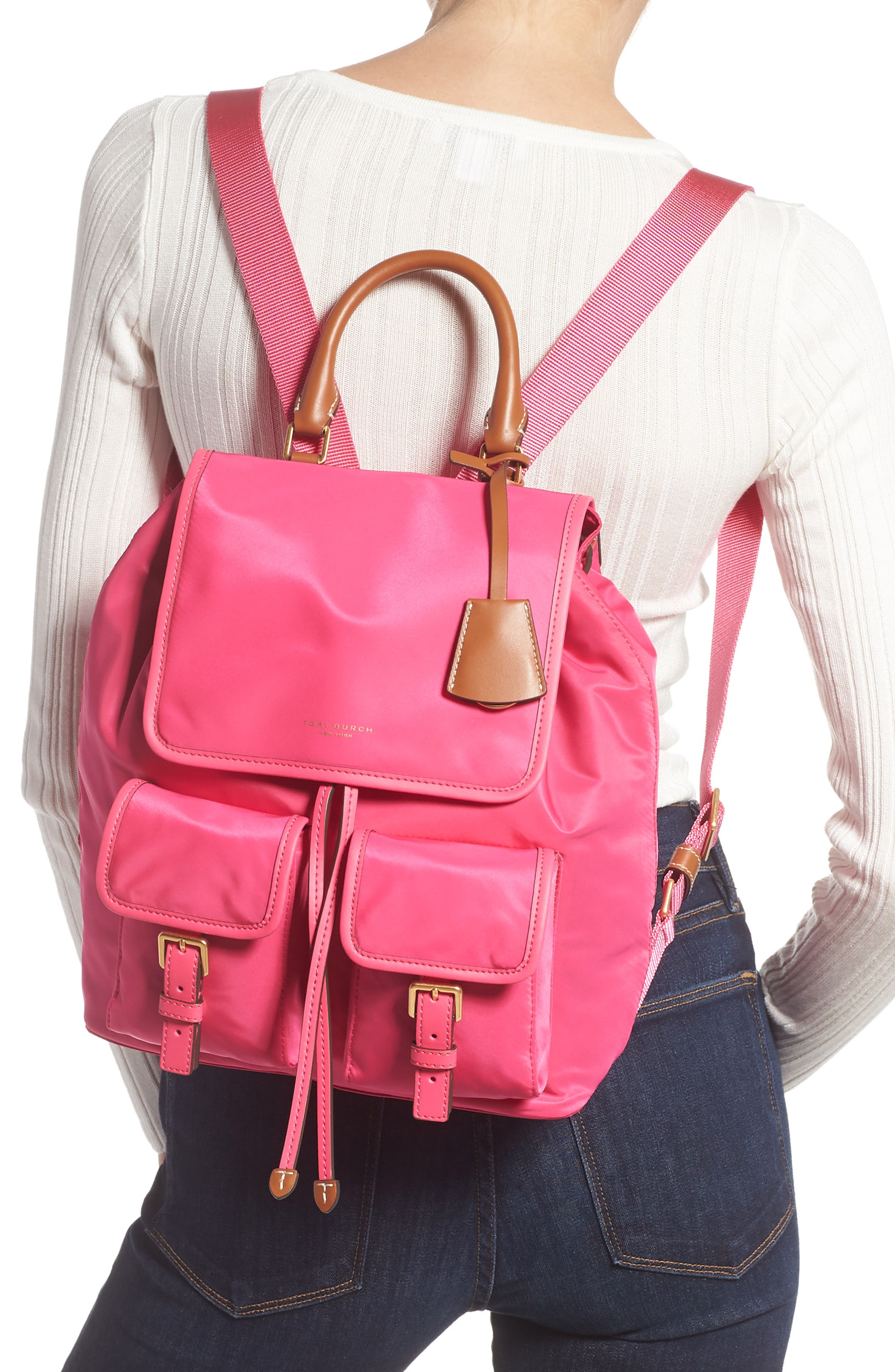 Tory Burch Perry Nylon Backpack, Alternate, color, 