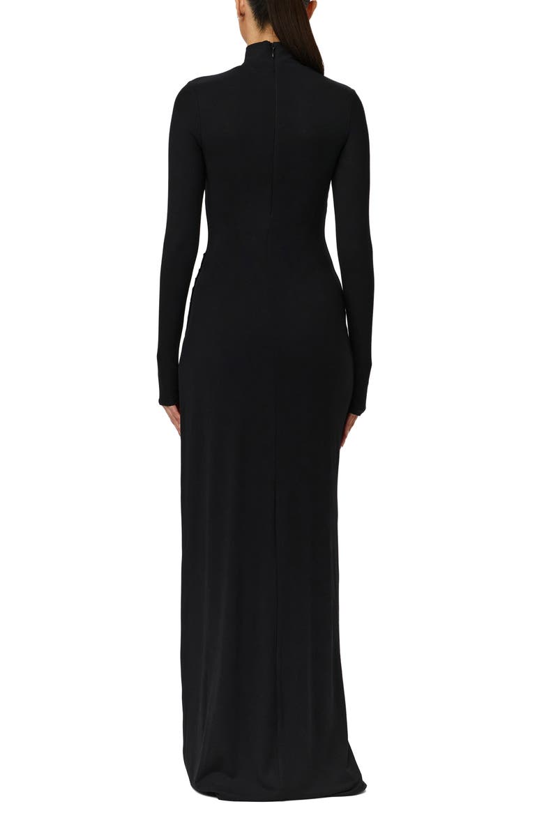 Naked Wardrobe Butter Turtleneck Long Sleeve Maxi Dress, Alternate, color, Black