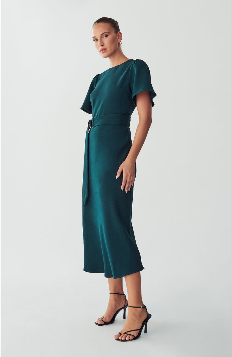 WILLA Bessi Midi Dress, Alternate, color, Emerald