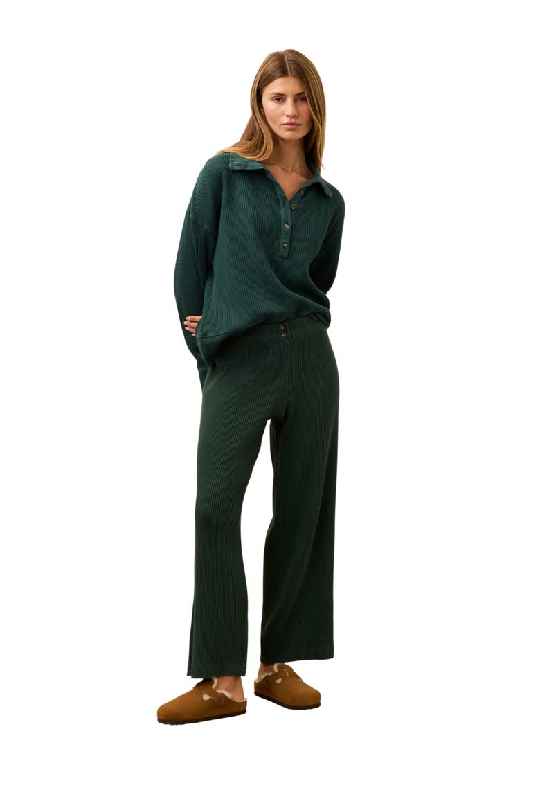 Après Organic Cotton Waffle Pants, Alternate, color, SEAMOSS