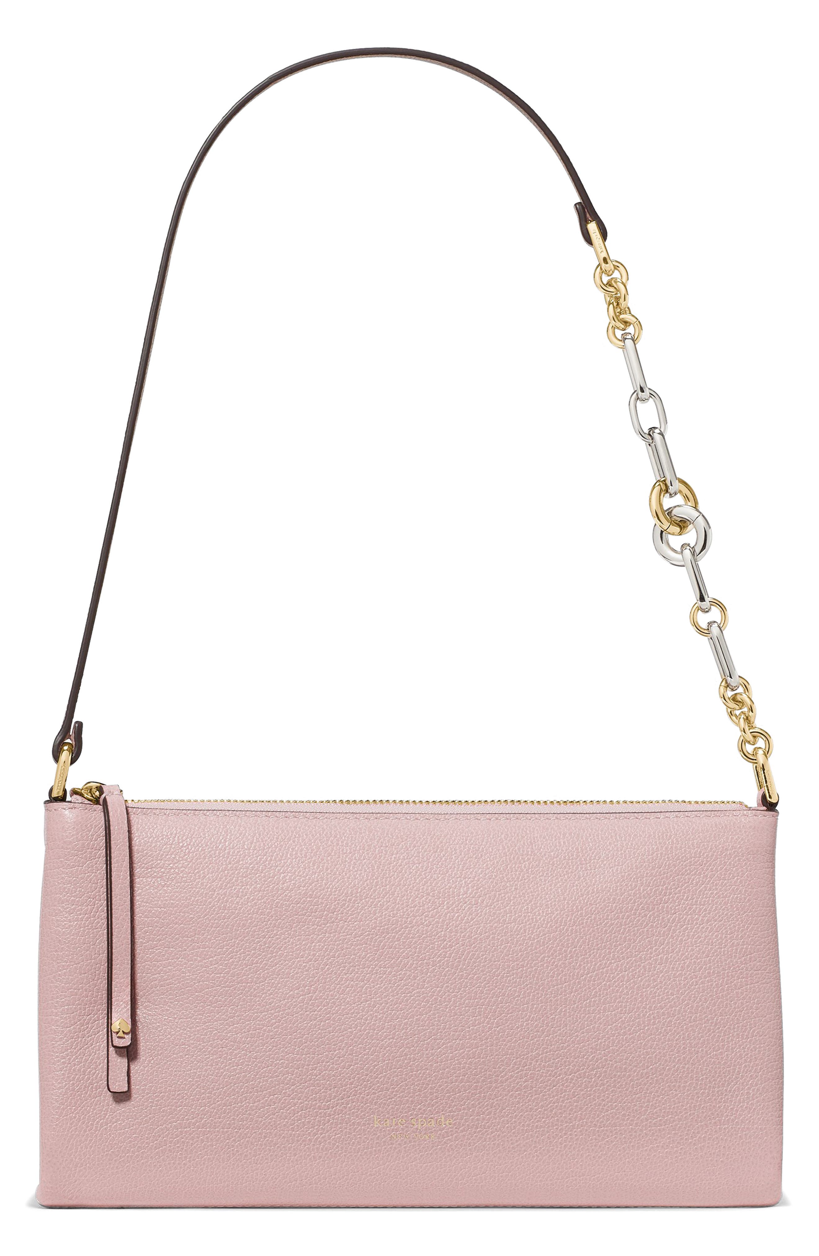 Fling Goat Embossed Leather Pouch, Main, color, SMOKEY PETAL