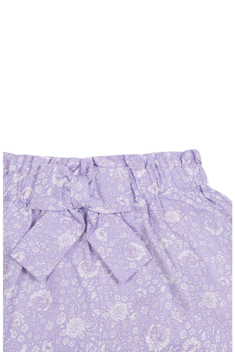 Girls' Pull-On Cinched Waist Linen Short, Infant, Alternate, color, Lavender Fields Floral