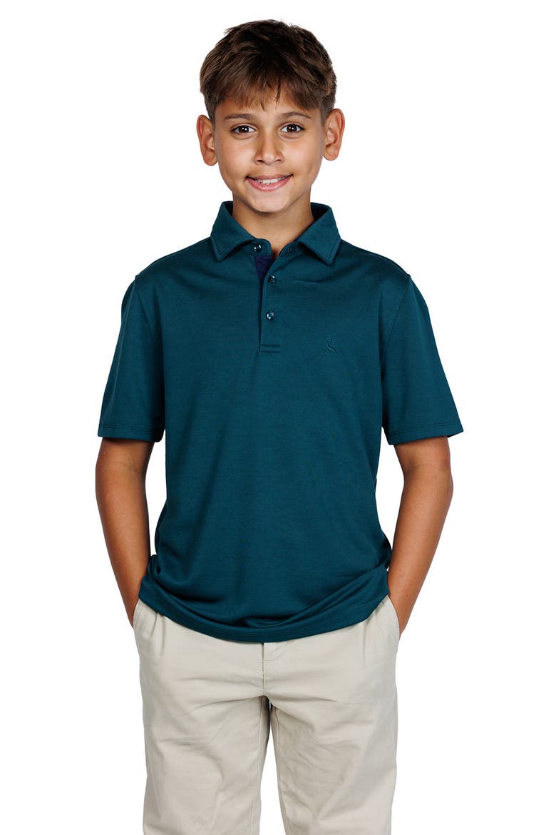 Kids' Modal Blend Polo, Main, color, HUNTER GREEN