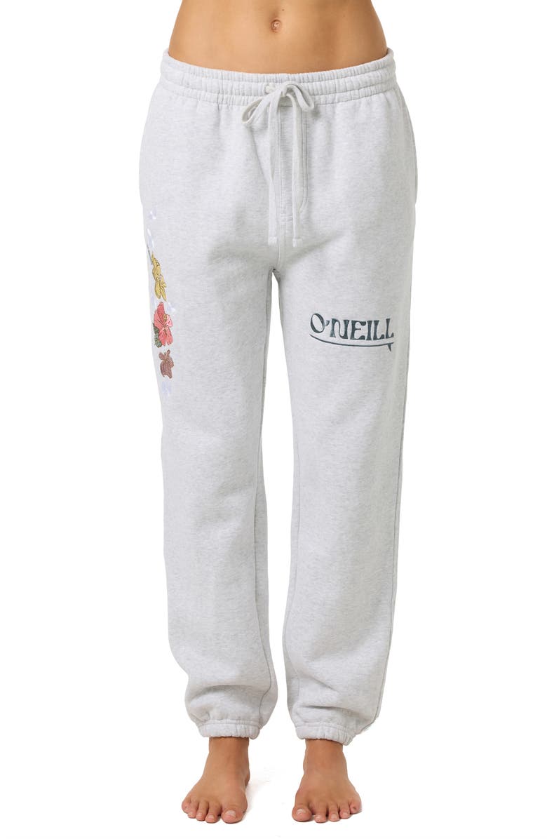 O'Neill Relaxed Embroidered Joggers, Main, color, Heather Grey