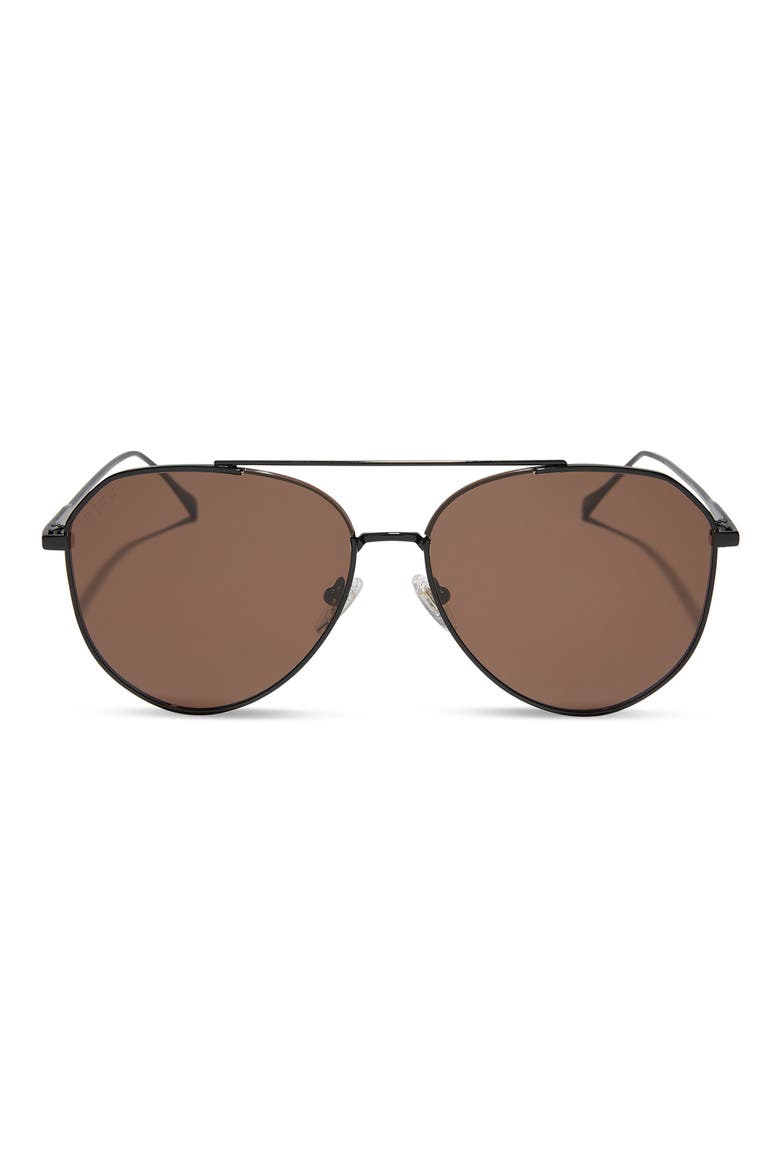 Jane 57mm Aviator Sunglasses, Main, color, BLACK BROWN