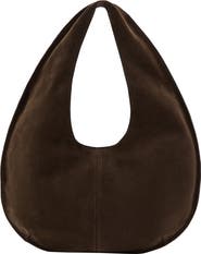 MANGO Small Leather Hobo Bag