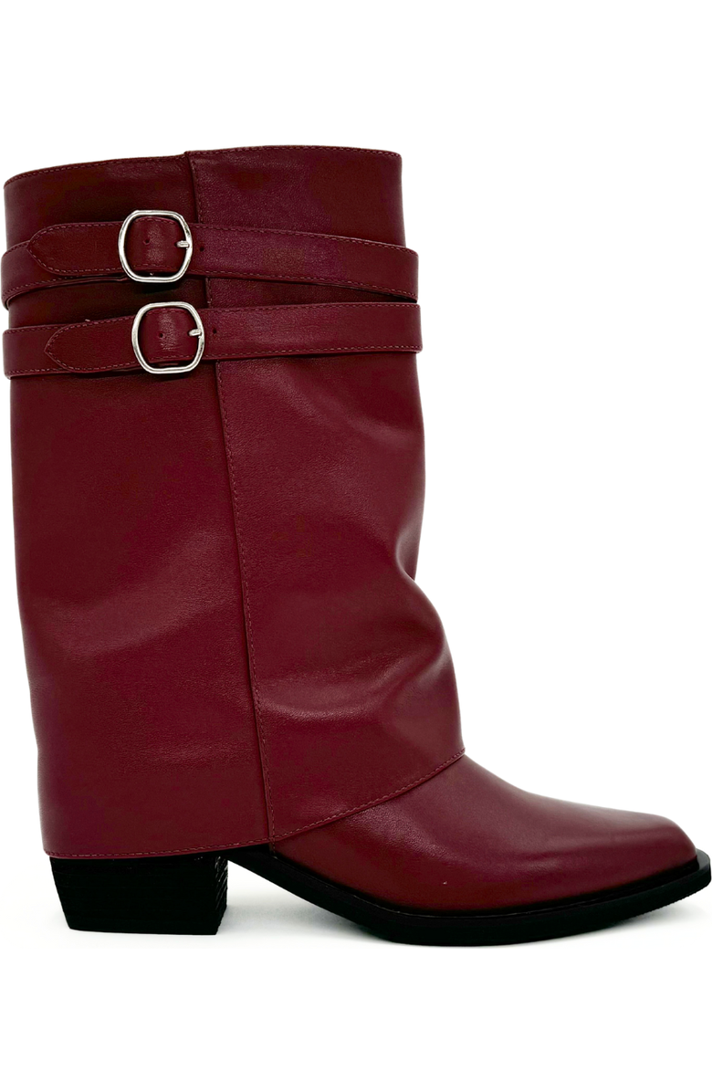 Amie Rafa Alma Foldover Leather Boots, Main, color, Burgundy