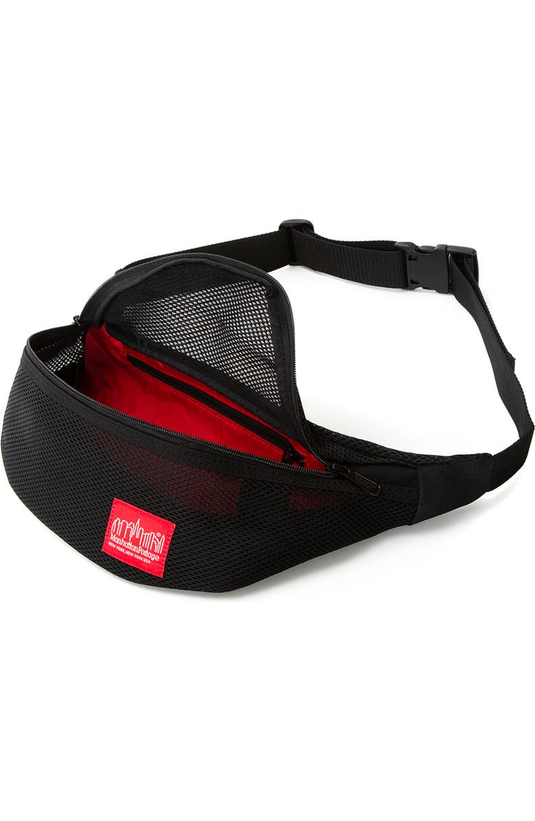 Manhattan Portage Mesh Brooklyn Bridge Belt Bag, Alternate, color, Black