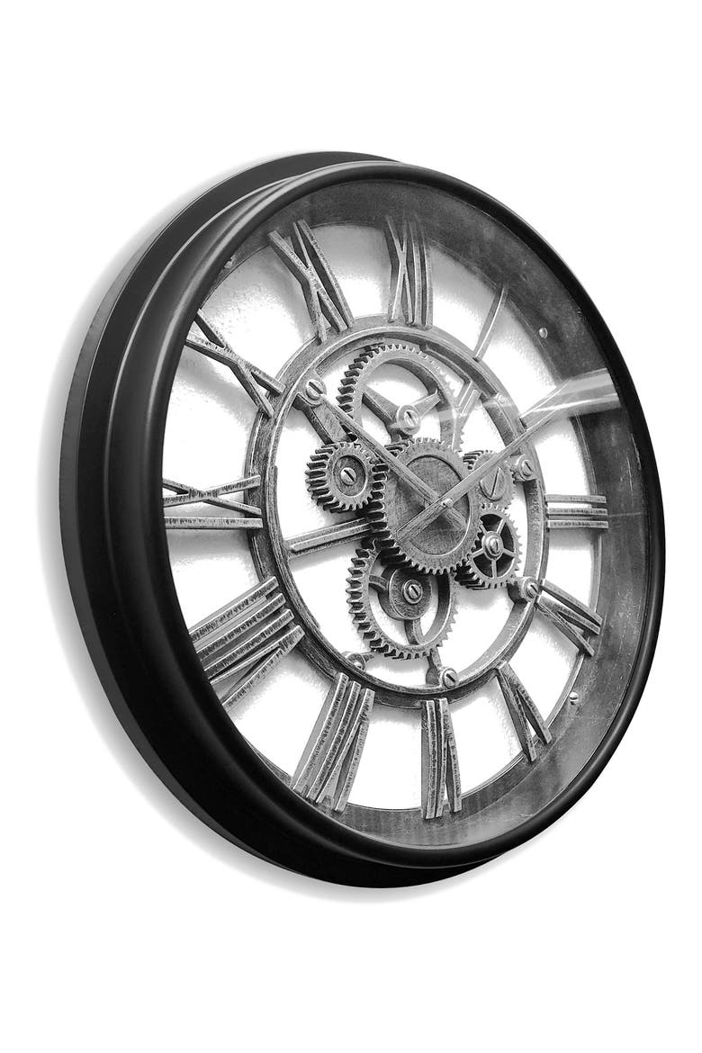 Gears 20 Inch Wall Clock, Alternate, color, BLACK