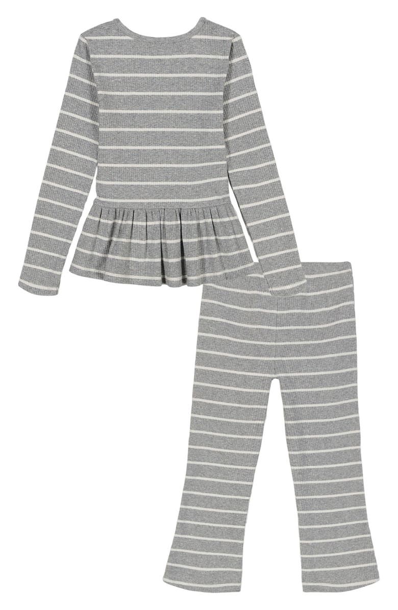 Tommy Hilfiger Stripe Top & Pants Set, Alternate, color, Grey