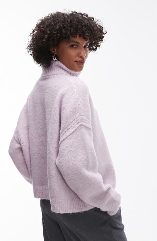 TOPSHOP TOPSHOP RELAXED FIT EXPOSED SEAM TURTLENECK SWEATER 