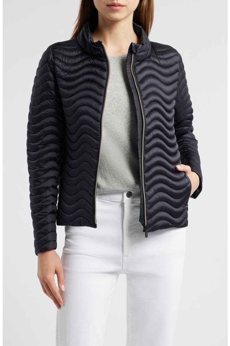 Pearl Water Repellent Quilted Jacket, Alternate, color, BLACK