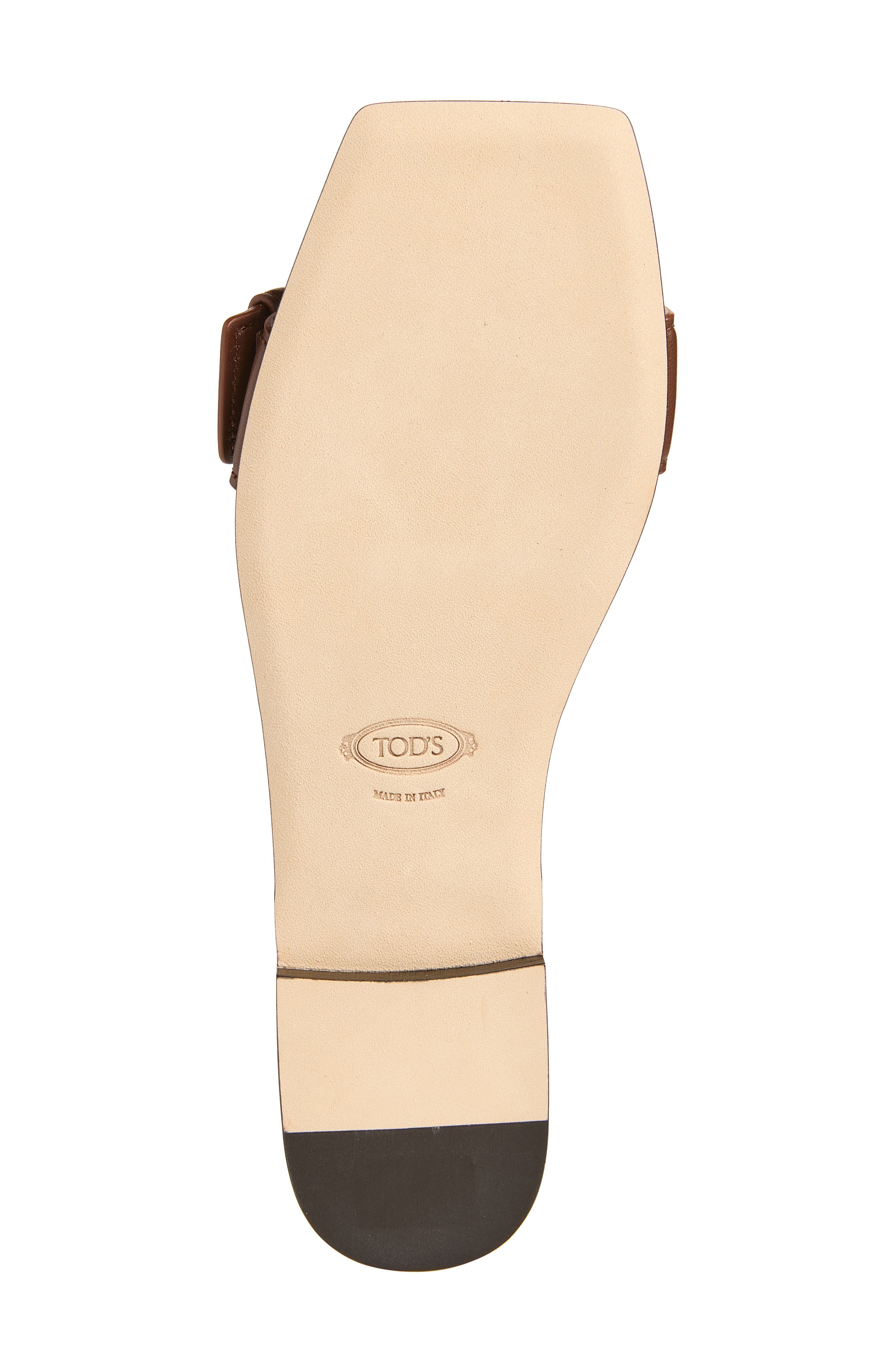 Tod's Buckle Slide Sandal, Alternate, color, Mogano