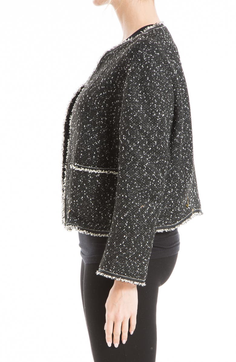 MAX STUDIO Tweed Fringe Crop Jacket, Alternate, color, 