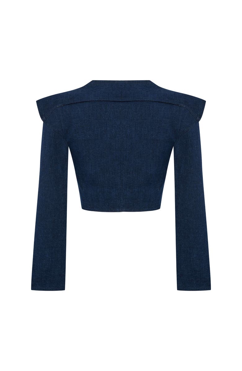 Jendue US Harmony Denim Jacket - Cropped & Stylish Outerwear, Alternate, color, Deep Blue
