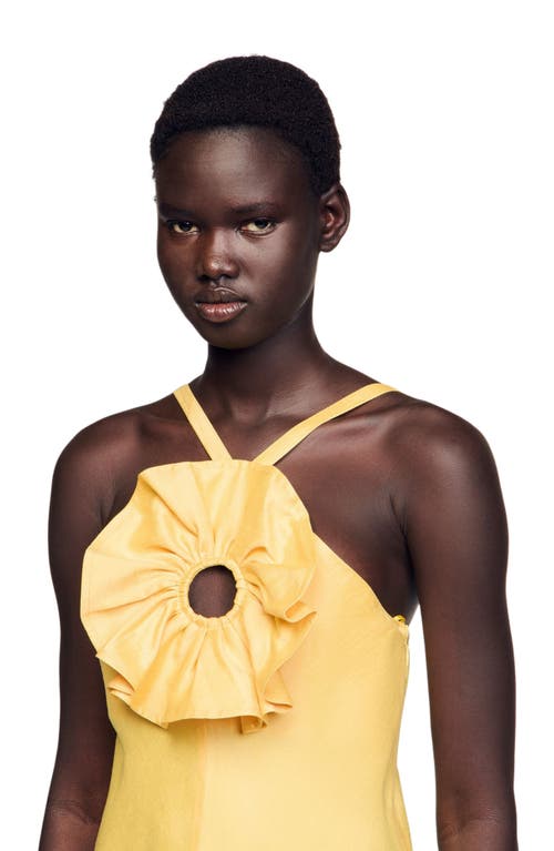 Sandro Floral Detail Maxi Dress In Yellow