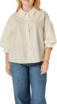English Factory Lace Collar Balloon Sleeve Shirt