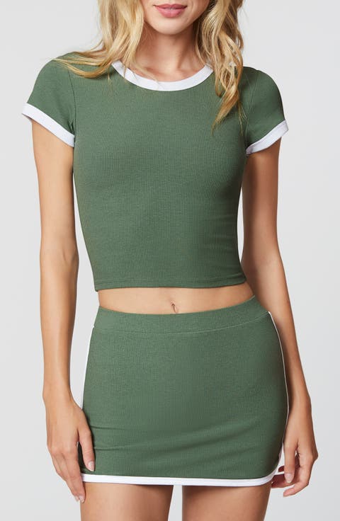 Tipped Crewneck Rib T-Shirt