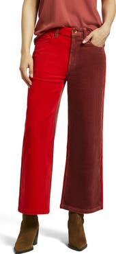 Brixton Margo High Waist Two-Tone Crop Cotton Corduroy Pants