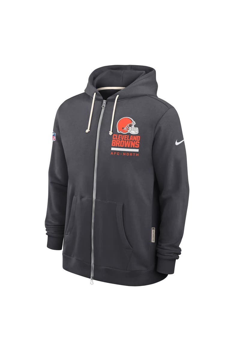 Men's Nike Anthracite Cleveland Browns Sideline Standard Issue Utility Player Dri-FIT Full-Zip Hoodie, Alternate, color, Anthracite