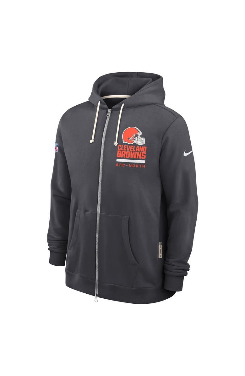 Nike Men's Nike Anthracite Cleveland Browns Sideline Standard Issue Utility Player Dri-FIT Full-Zip Hoodie, Alternate, color, Anthracite
