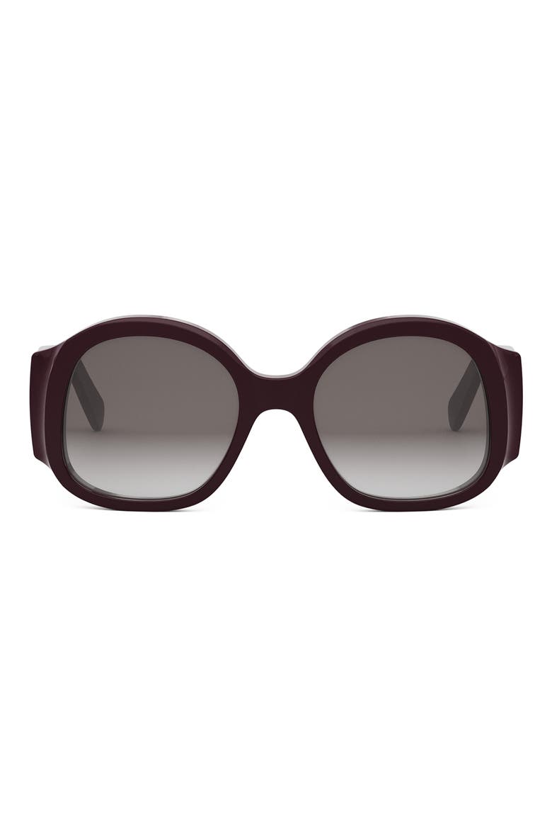 Maxi Triomphe 54mm Round Sunglasses, Main, color, SHINY DARK BROWN / BROWN
