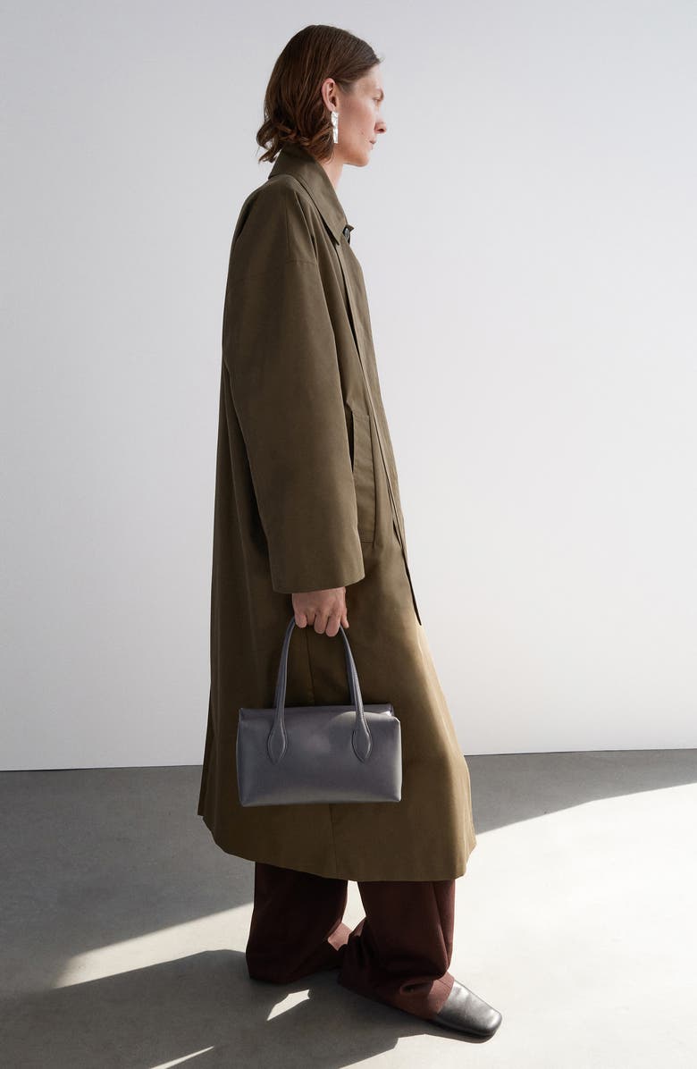 MANGO Selection Leather Shoulder Bag, Alternate, color, Gray