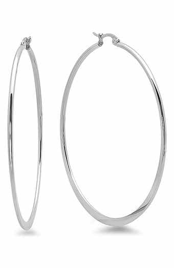 HMY JEWELRY Stainless Steel 60mm Hoop Earrings