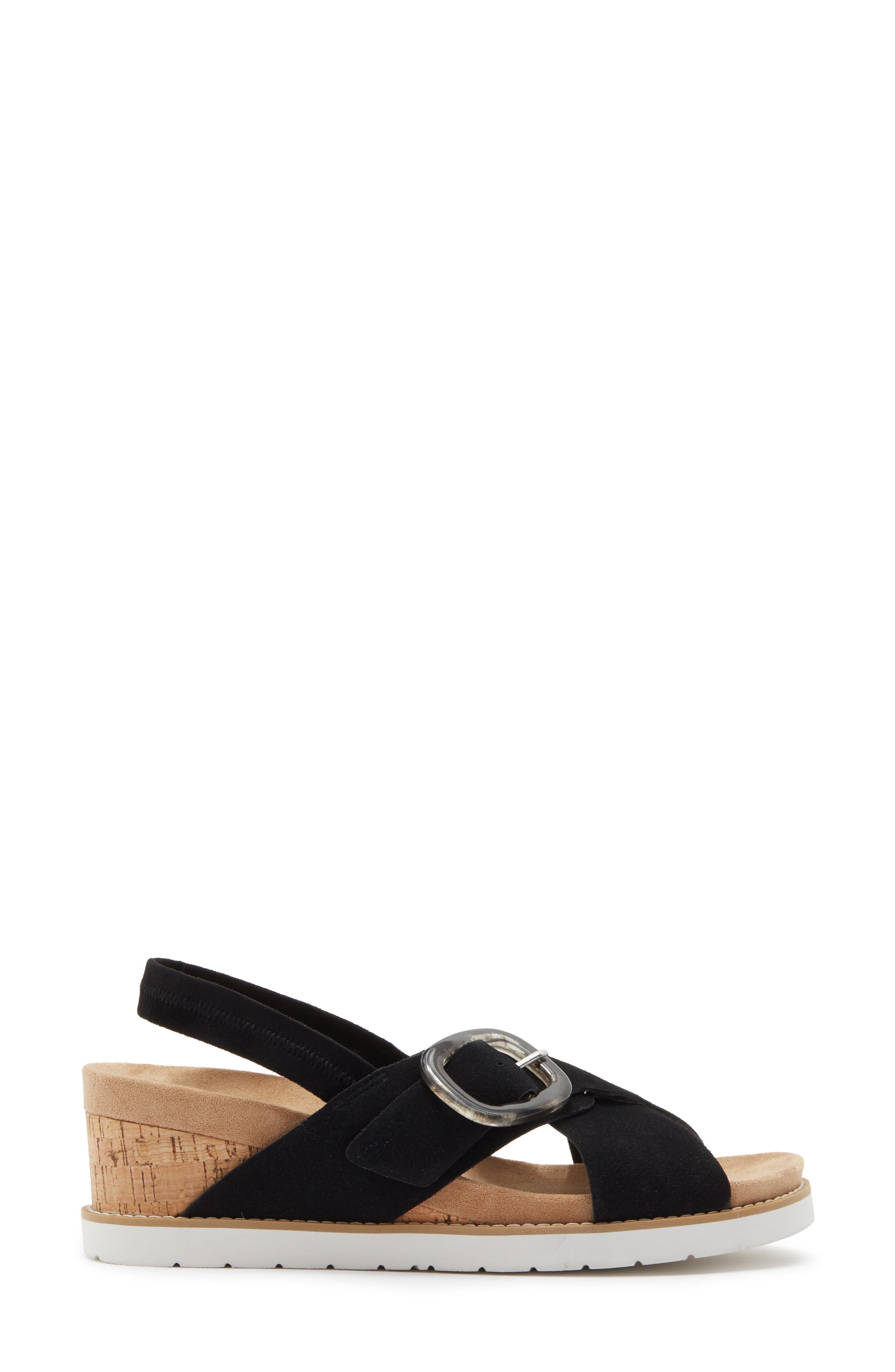 NORDSTROM RACK Arizona Wedge Sandal, Alternate, color, Black